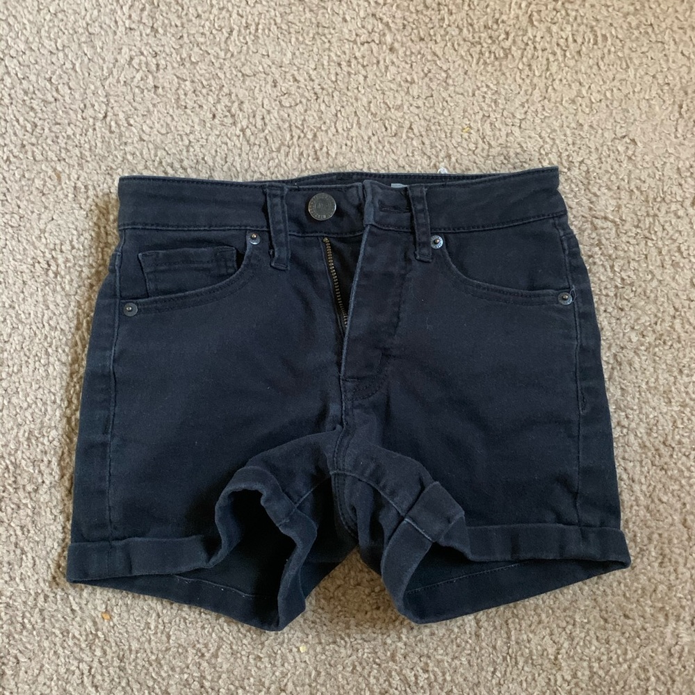 black jean shorts